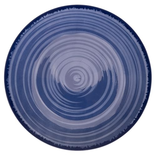 Lot de 6 assiettes plates en porcelaine Ø27 cm, Baita Acqua