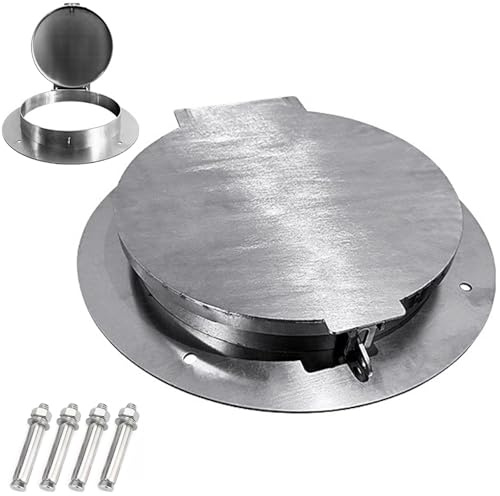 Couvercle de puits de fosse septique avec serrure en acier inoxydable 304 rond et cadre antirouille pour cour et trottoir, protection durable de 40 cm