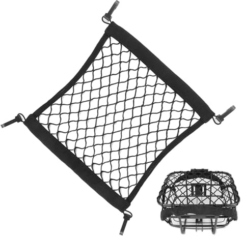 Motorcycle Cargo Net,Cargo Net with 4 Hooks Elastic Bungee Mesh Netting for Motorcycle Helmet Luggage Storage Motorbike Bike Roof Rack Car Van Campervan Cargos Safety Nets Organiser
