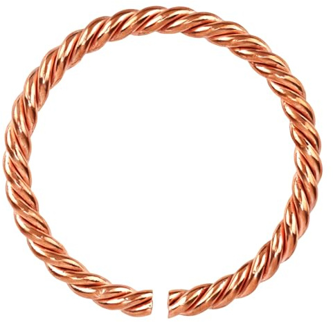 Mikovivi 2uds Pulseras Tensoras Cobre Macizo, Ajustables Abiertas Hechas a Mano Tipo Brazalete Trenzado para Mujer Hombre Joyería Cobre Puro Ideal Como Regalo y Decoración