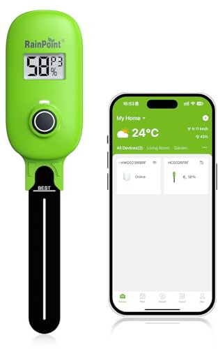 RAINPOINT Sensor inteligente de humedad del suelo con conexión a aplicaciones, requiere puerta de enlace, sistema de riego