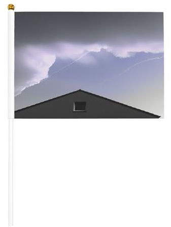 Mini bandiere a croce dimensionali fulmini su bastone – 14 x 20,8 cm piccole bandiere USA per esterni, decorazioni 4 luglio, decorazione patriottica, asta bandiera portatile, bandiere palmari, sei