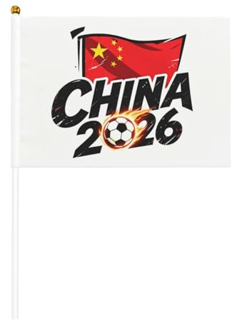 Bandiere portatili della Cina, bandiera dei fan della Cina per la Coppa di calcio 2026 Match Game Day 5 o 10 pezzi