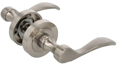 Amig - Juego de Manilla con Roseta, Modelo Yaltarz, Fabricada en Acero Cromado Mate, Medida: 52 mm, Cuadradillo de 6 mm, Óptimo para Puertas de Interior o Exterior, Diseño Moderno