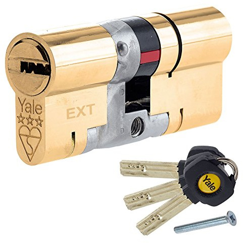 Yale 50 (INT) X 50 (EXT) 50/50 Brass YALE Platinum 3 Star Euro Cylinder Barrel Anti Snap Bump High Security uPVC Door Lock TS2007:2014 Lock