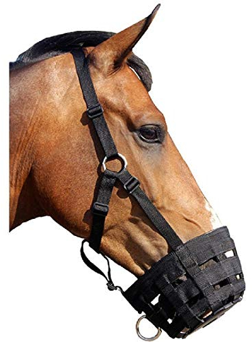 ARBO-INOX® - Fressbremse -schwarz - elastisches Polypropylen - mit Ring zum Führen (shetty)