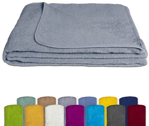 KiGATEX Frotteedecke Sommerdecke softig weich 100% Baumwolle 150x200 cm Öko-Tex Zertifiziert (grau)