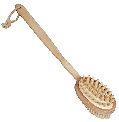 Holz Saunabürste Massagebürste Rückenbürste Noppen Badebürste Bürste