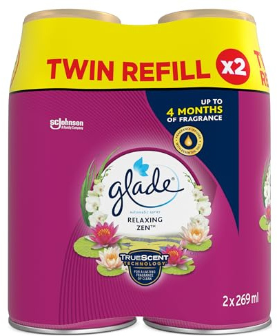 Glade Automatic Air Freshener Spray, Auto Spray Odour Eliminator & Room Fragrance, 269 ml Refill, Relaxing Zen, 2 Refills