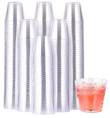 JOLLY CHEF 1000 Pack Plastic Shot Glasses,1 oz Disposable Cups 1 Ounce Tasting Cups Ideal for Whiskey, Wine Tasting,Food Samples