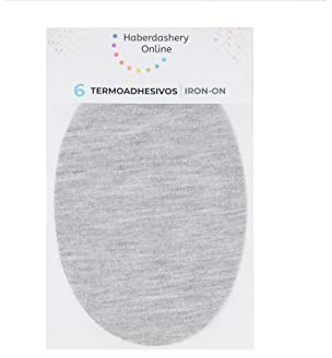 Flicken für Trainingsanzug silbergrau | Knieschützer oder Ellbogenschützer für Sportbekleidung. 6 Einheiten.