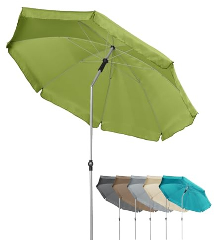 Doppler Active Auto Tilt 200 Gartenschirm Ø 200 cm – komfortable Schieber-Automatik, knick- & höhenverstellbar, UV-Schutz LSF 50+, wetterfestes Polyester, stabiles Stahlgestell in Silber
