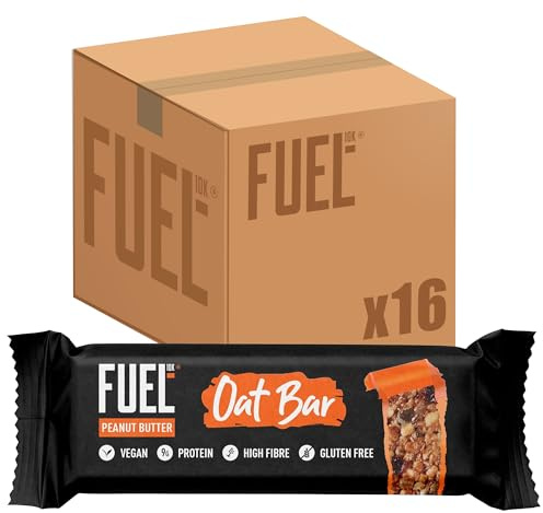 FUEL10K Peanut Butter Oat Bars, High in Protein & Fibre, 45 g (Pack of 16)
