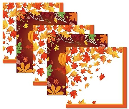Thanksgiving Napkins,Fall,Fall Paper,Autumn Cocktail Napkins,Pumpkin Serviettes Napkins,Paper Luncheon Napkins 2-Ply,13x13 Inch(40 Count)
