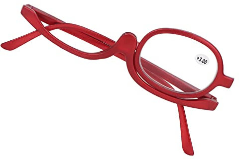 Magnifying Eye Make Up Glasses, Magnifying Makeup Glasses Switchable PC Frame Acrylic Single Lens for Daily Use +3.00