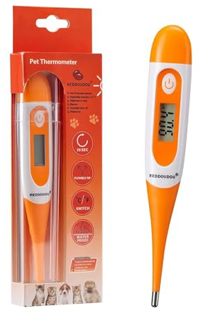 Thermomètre numérique pour animaux de compagnie pour détection précise de la fièvre, convient pour chats/chiens/chevaux/vétérinaires, thermomètre étanche pour animal domestique, mesure rapide et