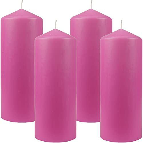 Bestgoodies Stumpenkerzen Wachskerzen Ø6cm x 17cm (4er Pack) Rose - Lange Brenndauer, Hergestellt in EU, Kerzen Blockkerzen - Wachs Stumpen