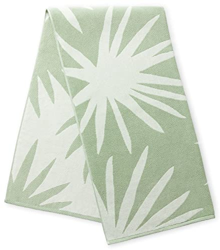 Laguna Beach Textile Co. Tropisches Cabana-Strandtuch, übergroß, flauschig, 630 g/m², Baumwolle, Grün (Agave Green)