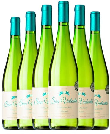 Torres San Valentín Parellada Semi-Seco Semi-Dulce Catalunya Joven 75 cl Vino blanco (Caja de 6 Botellas de 75 cl)