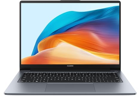 HUAWEI MateBook D 14 Laptop, i5-12450H, 12th Gen Intel Core i5 Prozessor, FullView Eye Comfort Display,8 GB RAM, 512 GB SSD, 14 Zoll Laptop, Windows 11 Home, Deutsche Version, Space Gray