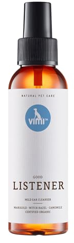 animaux vimi Good Listener – 100 ml - Ohrenreiniger für empfindliche Hunde- und Katzenohren, mit Kamille, Ringelblume & Zaubernuss für gründliche & milde Reinigung