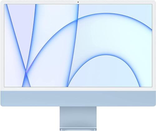 2021 Apple iMac con Apple M1 Chip con 8-core CPU (24-pulgadas, 8GB RAM, 256GB SSD) (QWERTY Italian) Azul (Reacondicionado)