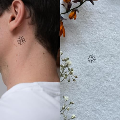 Winzige Blume - Inkster Tattoo | vegane & wasserfeste Temporäre Tattoos für Erwachsene - EU-Kosmetikzertifizierte Farbe - revolutionäres 2 Wochen Tattoo | Premium Klebetattoos