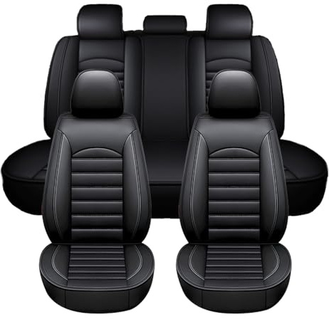 Chifeng Full Set Of 5 Car Seat Covers,Fits For Mazda CX-5, CX-60, Mazda 2, 3, 6,Universal Leatherette Car Seat Covers - Durable, Waterproof, Breathable Covers (Black)
