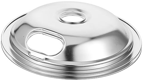 POPETPOP 2pcs Iron Stove Drip Pans Replacement, Silver Universal Kitchen Accessories for Catching Drippings, Easy to Install, Suitable for Electric Stove and Bbq Grill