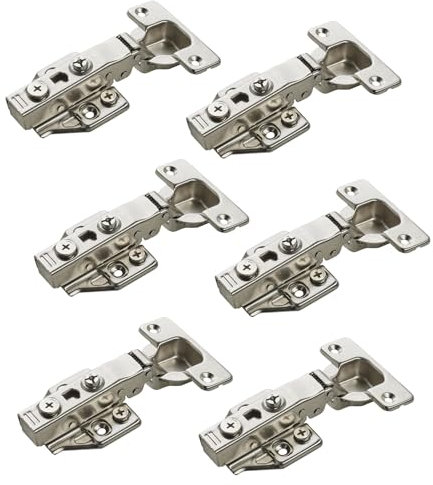 SOTECH 6 pièces SOFT-CLOSE Paumelles à boîtier 110° butée d'angle T48 avec charnières à boîtier KLIP à montage rapide, y compris plaques de montage avec réglage par excentrique Paumelle à boîtier avec