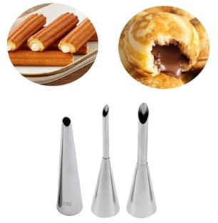 Doughnut Filling Piping Nozzle,Long Piping Tip for Filling Cream Puffs,Eclairs,Donut,Churrera Churros Filler Nozzle,3 Pcs