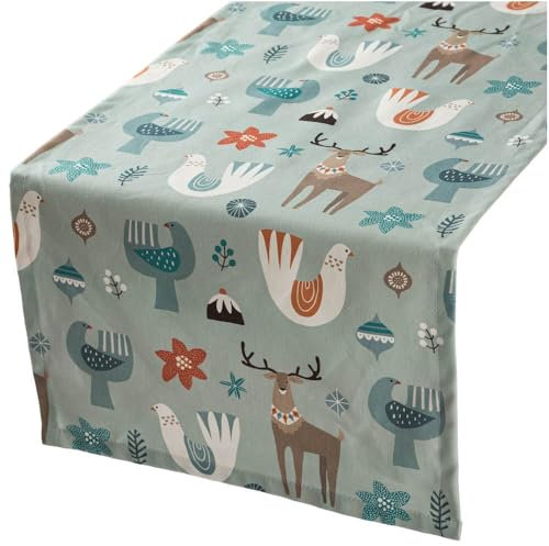 SCHÖNER LEBEN. Tischläufer Scandi Christmas hellblau 40x160cm
