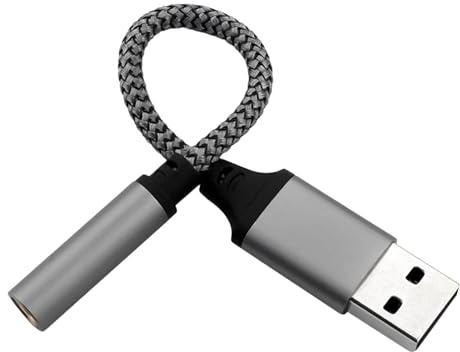 Adaptador USB a Jack: Adaptador de Audio USB C a 3,5 mm | Conversor de Tarjeta de Audio estéreo Externo, Conector de Audio para Auriculares, Adaptador de micrófono con Auriculares con Cable, Chip