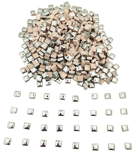 500 g fyrkantiga keramiska mosaikplattor, 500 st 1 x 1 cm handgjorda kreativa mikromosaikdelar för älskare gör-det-själv mosaikprojekt och heminredning (silver)