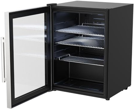 cozze® Frigorifero per esterni con telaio in acciaio inox (60 litri), frigorifero per bevande all'aperto per giardino, pratico mini frigorifero per la cucina da giardino