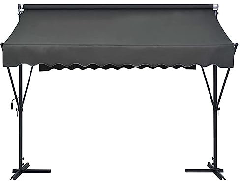 Eleganz Freistehende Markise 300x300 cm Anthrazit - Pulverbeschichteter Stahl & 100% Polyester mit PU-Beschichtung - Ideal für Terrasse & Garten - Robust & Wetterfest