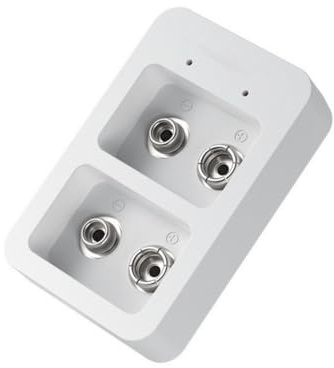 2Bay - Estación de carga USB para pilas recargables de 9 V, adaptador de carga con luz LED