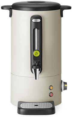 HENDI Varmvattendispenser för vatten glögg icke droppkran vattennivå indikator glöggspanna vattenkokare 9 l 230 V 950 W 307 x 330 x H 450 mm rostfritt stål polypropen ljusgrå