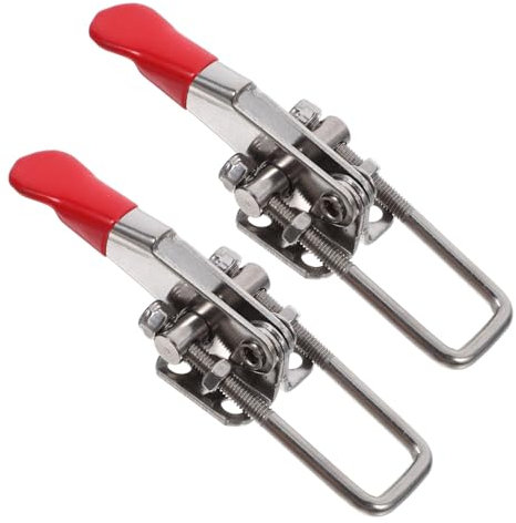 Knebelklemme, starker Deckelverriegelungsriegel, 1 Paar verstellbarer Knebelklemmenriegel aus Metall, robuste Verriegelungsklemme for Schränke und Kästen mit starkem Griff