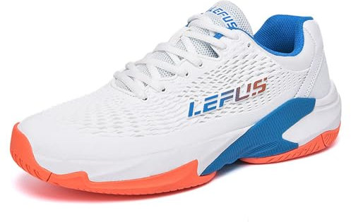 sekiueo Tennisschuhe Herren Damen Indoor Outdoor Court Sportschuhe Bequem Leicht Für Badminton Pickleball Squash,Weiß,40 EU
