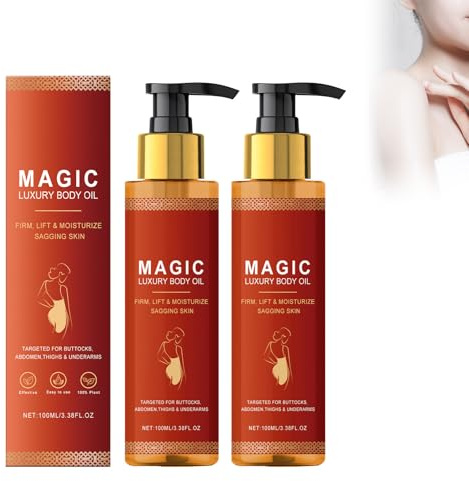 Magic-Olio per il corpo - Olio nutriente e schiarente con estratto naturale, Adatto per Pelle Secca, Anti Smagliature, olio nutriente (200 ml), Trattamento intensivo per schiarire la pelle