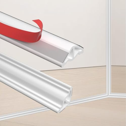 3 Meter Zierleisten Selbstklebend, Flexibel Deckenleisten Selbstklebend, TPE Dreieck Zierleiste für Decken und WandüBergang, Abschlussleiste Küchenarbeitsplatte für Wandkanten(42x30mm, Weiß)