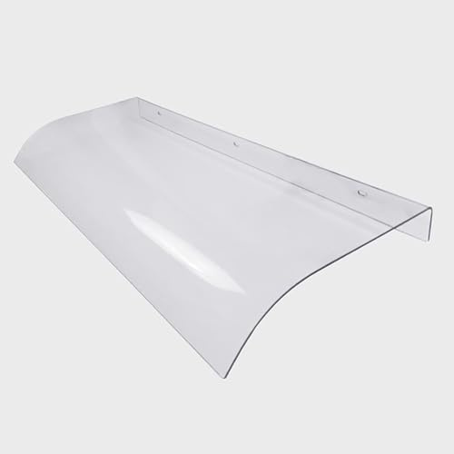 Curved Transparent Polycarbonate Canopy Awning for Door/Window - No Bracket Needed 40x120cm (15.7x47.2in) - Stylish Overhang for Home Facades & Veranda Protection