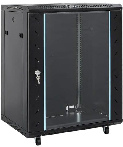 vidaXL Industrie-Regal – Rechteckiger Schrank für Büromöbel im Wohnzimmer, urbaner Loft-Stil, aus Stahl mit Temperglas, für drinnen