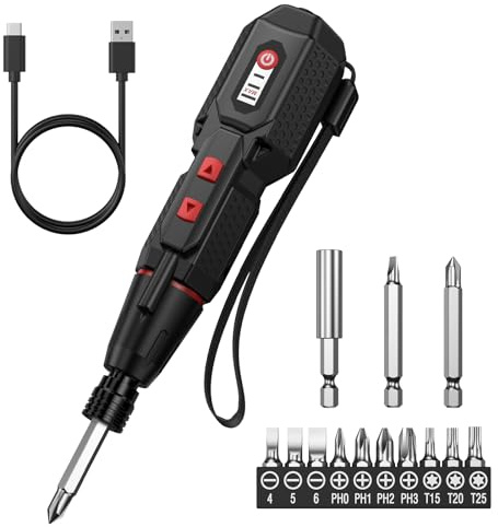 Upgraded 4.2V Electric Screwdriver Set, Type-C Rechargeable Cordless Screwdriver Set with 13 Bits, 3 Torque Settings, Dual LED Lights, Auto & Manual Modes, Repair Tool for Electronics, Laptops