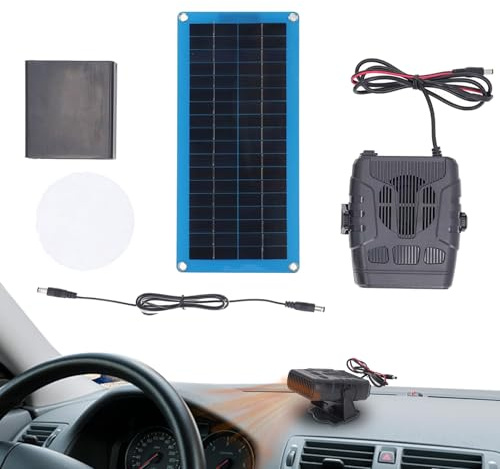 30W Single Solar Panel Heater, Portable Space Heater with Battery Box & USB Output, 17x7.9x0.2 Inch for Greenhouse, Shed, Pet House, for Camping, RV, Outdoor Drying & Heating