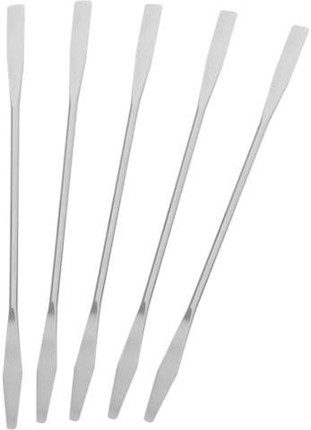 PLAFOPE Makeup Spatulas for Mixing Foundation and Nail Polish Stainless Steel 5pcs Professional Cosmetic Stirring Rods Suitable for Painting and Nail Art