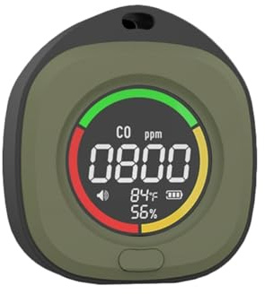 Détecteur de Fuite de gaz, Détecteur de monoxyde de Carbone, Moniteur de qualité de l'air CO, écran LED for l'intérieur et Les Voyages(Groen)