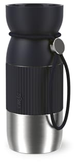 Emsa beYou Cup Mug Isolier-Trinkbecher, 0,36 Liter, aromatischer Trinkgenuss, 100% dicht, spülmaschinengeeignet, für unterwegs, draußen, Büro, mit Trageband, Schwarz, N2191300