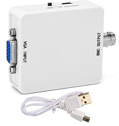 lvifloae PC-zu-CCTV-Konverter, VGA-zu-BNC-Adapterbox zum Anschließen eines Computer-Sicherheitsmonitors mit BNC-Videoeingangsschnittstelle